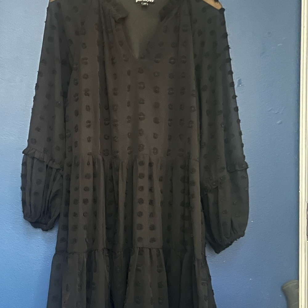 Elegant Black Polka Dot Dress